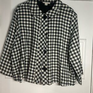 Women's Black and White Houndstooth Jacket